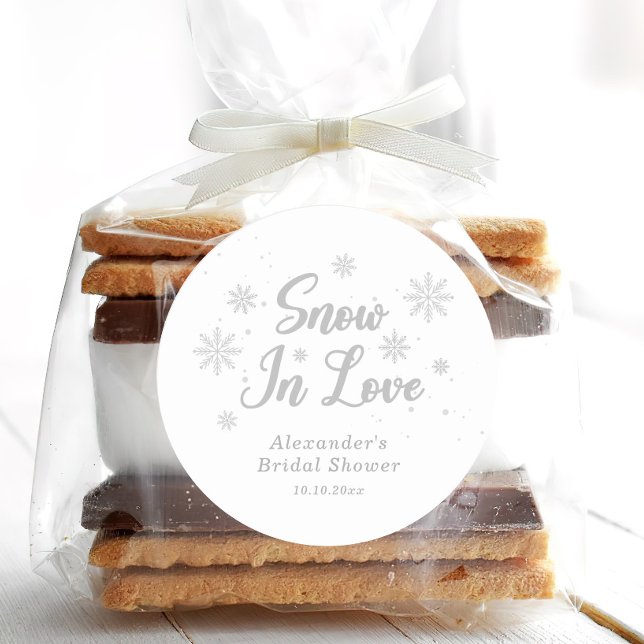 Sticker Rond Neige dans l'amour Mariage Blanc Shower de l'hiver (Créateur téléchargé)