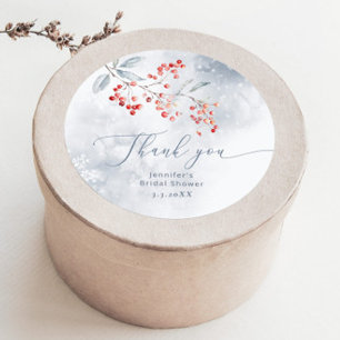 Sticker Rond Neige d'hiver dans Love nuptiale douche merci