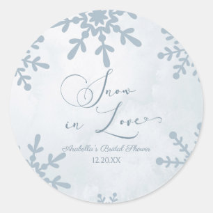 Sticker Rond Neige en amour hiver Wonderland Fête des mariées