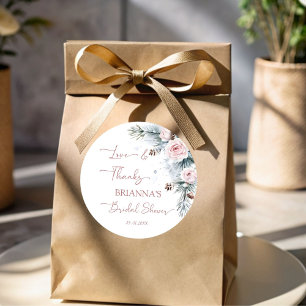 Sticker Rond Neige en amour neigeux pin d'hiver nuptiale douche