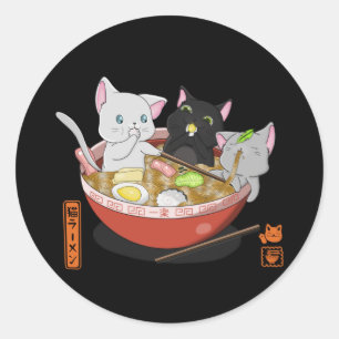 Sticker Rond Neko Ramen