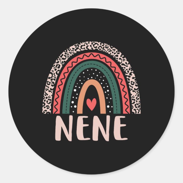 Sticker Rond Nene Rainbow Grand-mère Fête des mères (Devant)