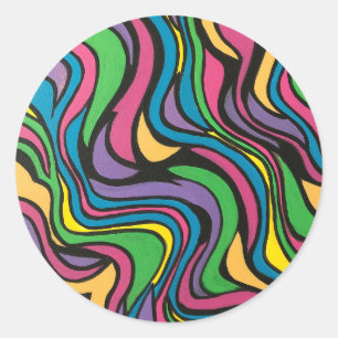 Sticker Rond Neon Brook-Art Moderne Peint à la Main