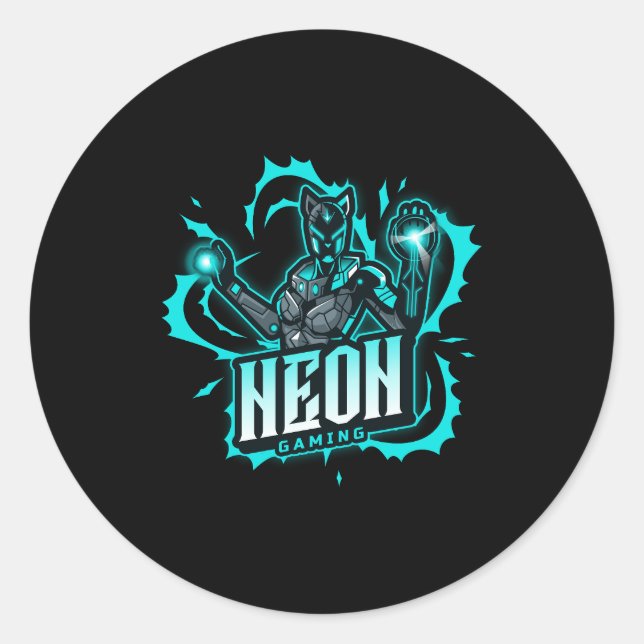 Sticker Rond Neon Gaming (Devant)