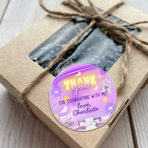 Sticker Rond Neon Glow Slepover Merci du Parti du bois