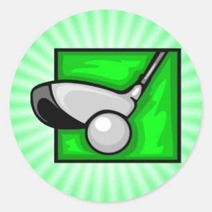 Sticker Rond Neon Green Golf