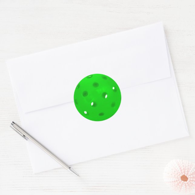 Sticker Rond Neon Green Pickleball (Enveloppe)