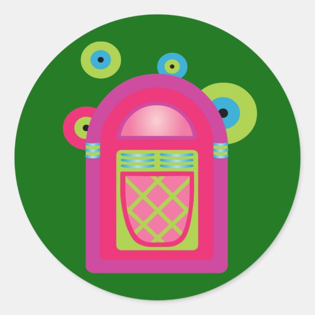 Sticker Rond Neon Jukebox (Devant)