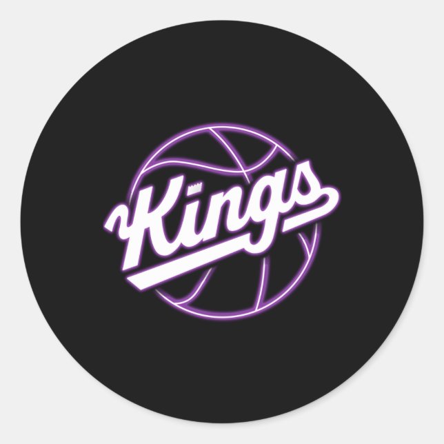Sticker Rond Neon Kings Basket (Devant)