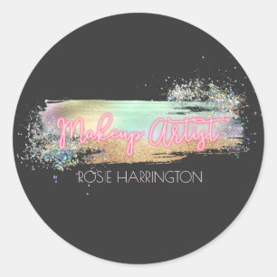 Sticker Rond Neon Lumière Holographique Parties scintillant maq