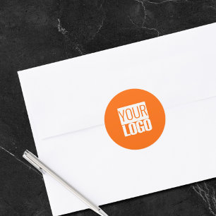 Sticker Rond Neon orange - ajoutez votre logo