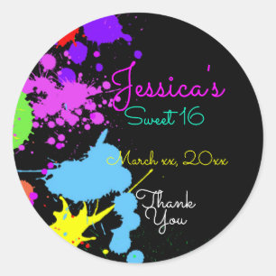 Sticker Rond Neon, Peinture, Sweet sixteen, Bat mitzvah,