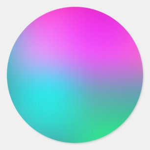 Sticker Rond Neon Pink Blue et Green