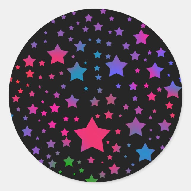 Sticker Rond Neon Stars (Devant)