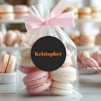 Neon Sunset Orange Classic Name | Noir élégant