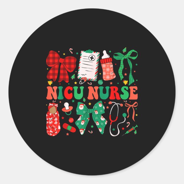 Sticker Rond Neonatal Intensive Care Unit Coquette Nicu Nurse C (Devant)