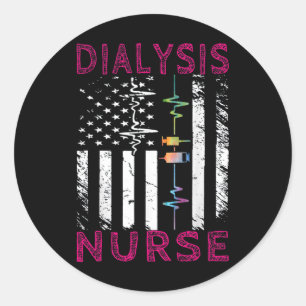 Sticker Rond Néphrologie de l'infirmière dialyse Maladie rénale