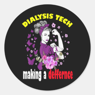 Sticker Rond Néphrologie de l'infirmière dialyse Maladie rénale
