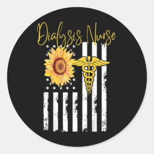 Sticker Rond Néphrologie de l'infirmière dialyse Maladie rénale
