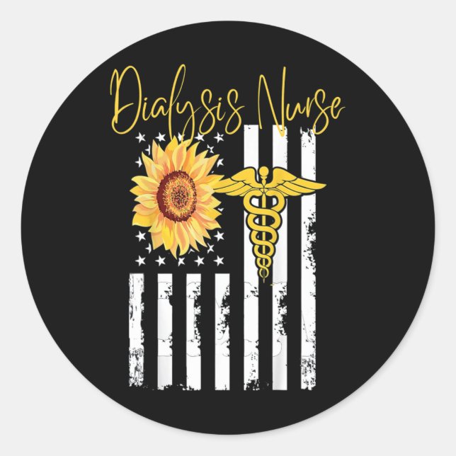 Sticker Rond Néphrologie de l'infirmière dialyse Maladie rénale (Devant)
