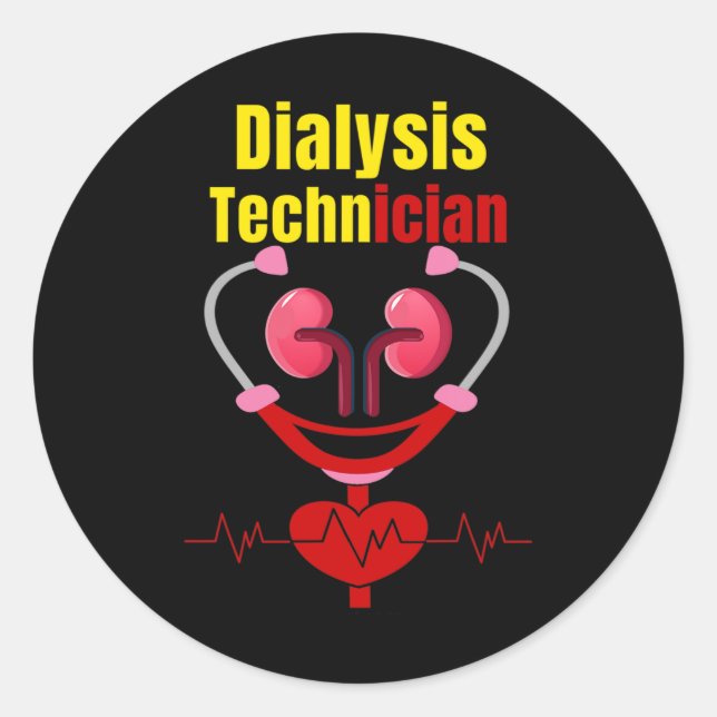 Sticker Rond Néphrologie de l'infirmière dialyse Maladie rénale (Devant)