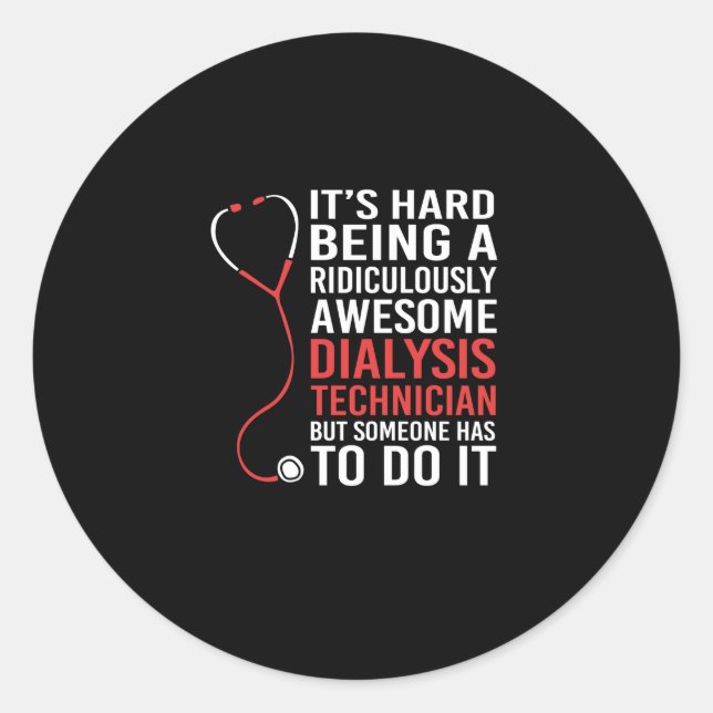 Sticker Rond Nephrologie drôle Humour technique de dialyse réna (Devant)