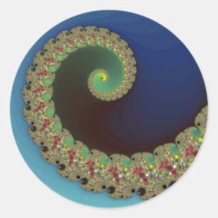 Sticker Rond Neptune - Art Fractal