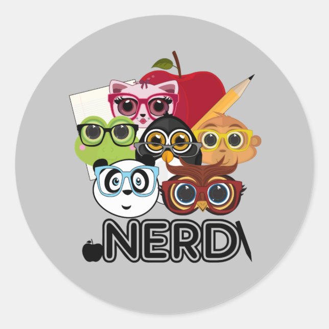 Sticker Rond Nerd (Devant)