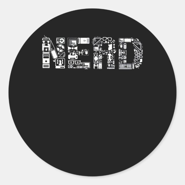 STICKER ROND NERD (Devant)