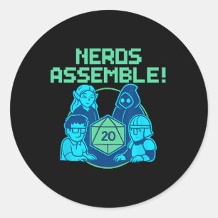 Sticker Rond Nerds Emblème Jeu de société Dés Pixel Conception 