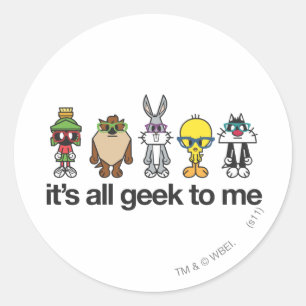 Sticker Rond Nerds LOONEY TUNES™ - Tous Geeks pour moi