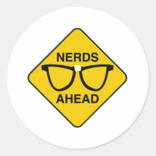 Sticker Rond Nerds vers l'avant
