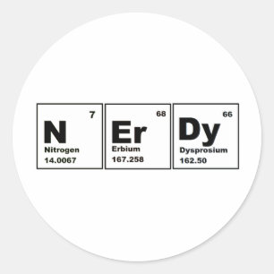 Sticker Rond Nerdy Produit de chimie !