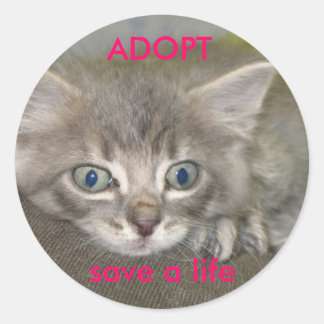 Sticker Rond nermil, sauver une vie, ADOPT