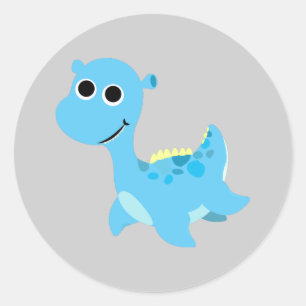 Sticker Rond  Nessie Bleu