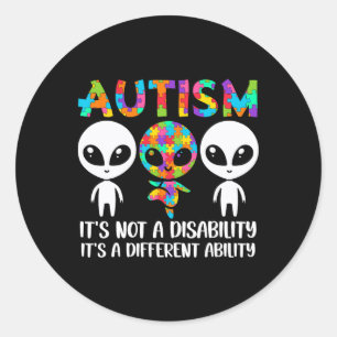 Sticker Rond N'est pas un handicap C'est une capacité différent