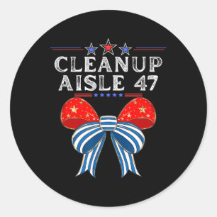 Sticker Rond Nettoyage Allée 47 Satire politique anti-Trump pat