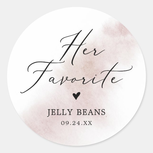 Sticker Rond Nettoyage aquarelle | Blush Sa Faveur Mariage Favo (Devant)