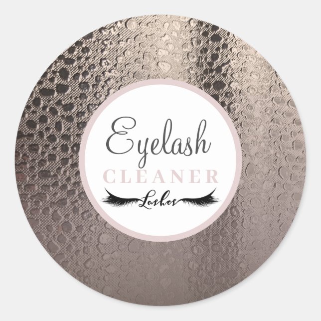 Sticker Rond Nettoyant pour cils en or rose glamour abstrait mo (Devant)