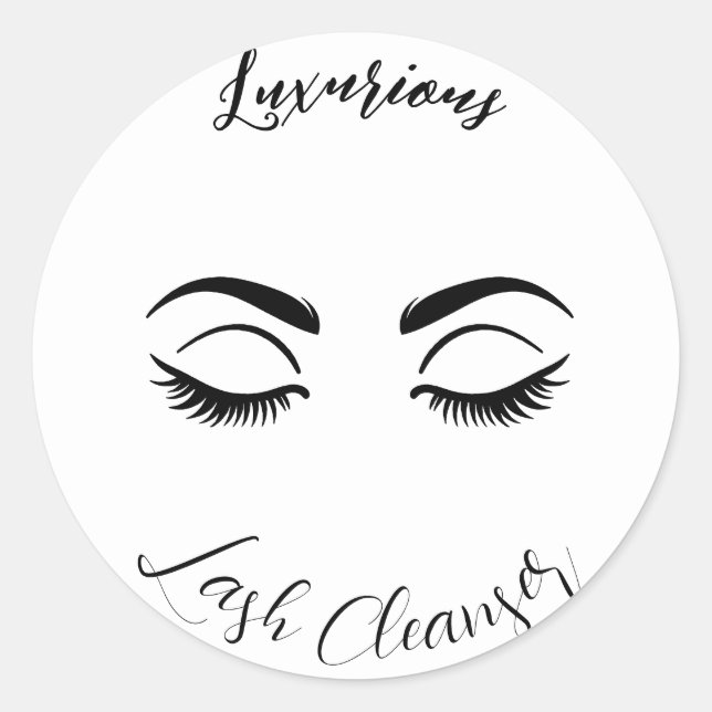 Sticker Rond Nettoyant pour cils Extensions de cils Flacon (Devant)