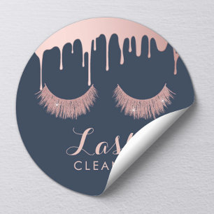 Sticker Rond Nettoyant Rose moderne Gold Driving Marine Blue