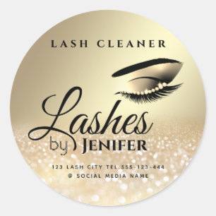 Sticker Rond Nettoyeur de gel de reflet de la glitterie or c
