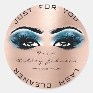Sticker Rond Nettoyeur de maquillage bleu rose Parties scintill