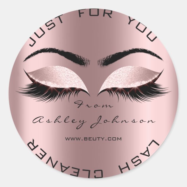 Sticker Rond Nettoyeur de maquillage Parties scintillant rose é (Devant)