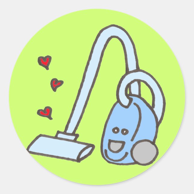 Sticker Rond Nettoyeur de vide avec coeur (Devant)