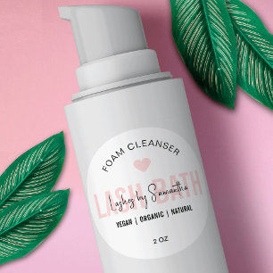 Sticker Rond Nettoyeur des extensions de losange de script rose