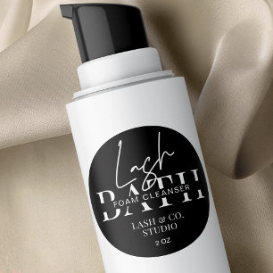 Sticker Rond Nettoyeur minimaliste des extensions de cache noir