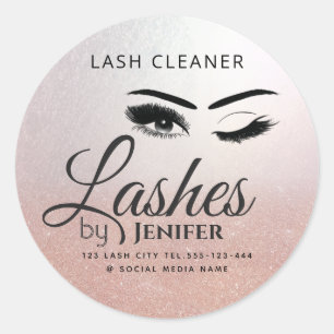 Sticker Rond Nettoyeur rose de miroir de maquillage