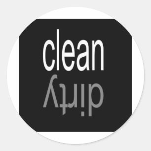 Sticker Rond Nettoyez/aimant sale de lave-vaisselle