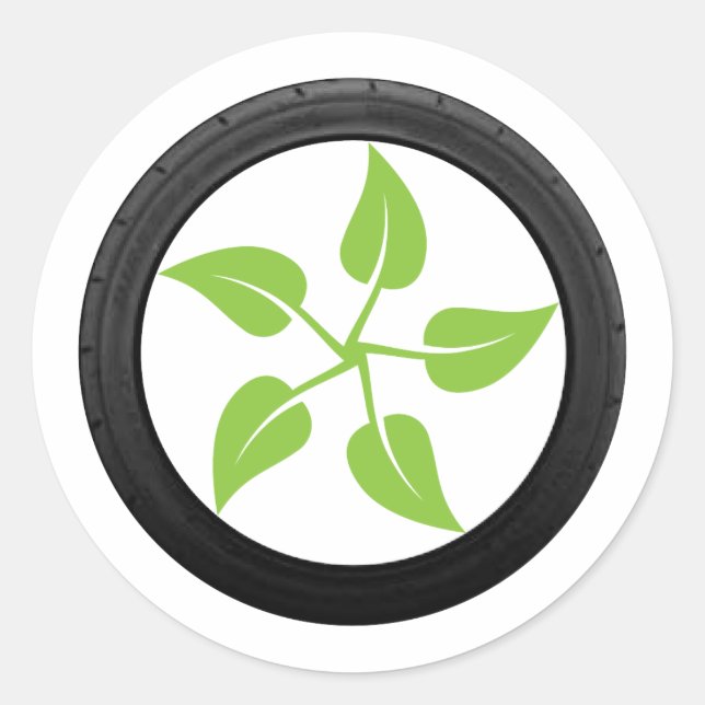 Sticker Rond Nettoyez l'énergie verte - voiture électrique (Devant)